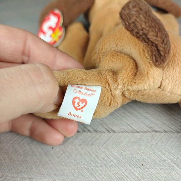 Ty Beanie Babies Collection Bones Plush Dog Stuffed Animal - Picture 4 of 5